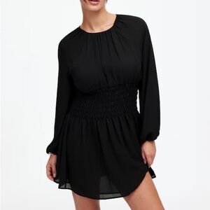 Madewell Bubble-Sleeve Smocked Mini Dress